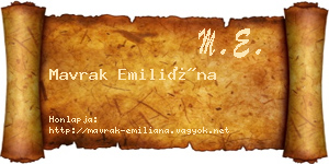 Mavrak Emiliána névjegykártya